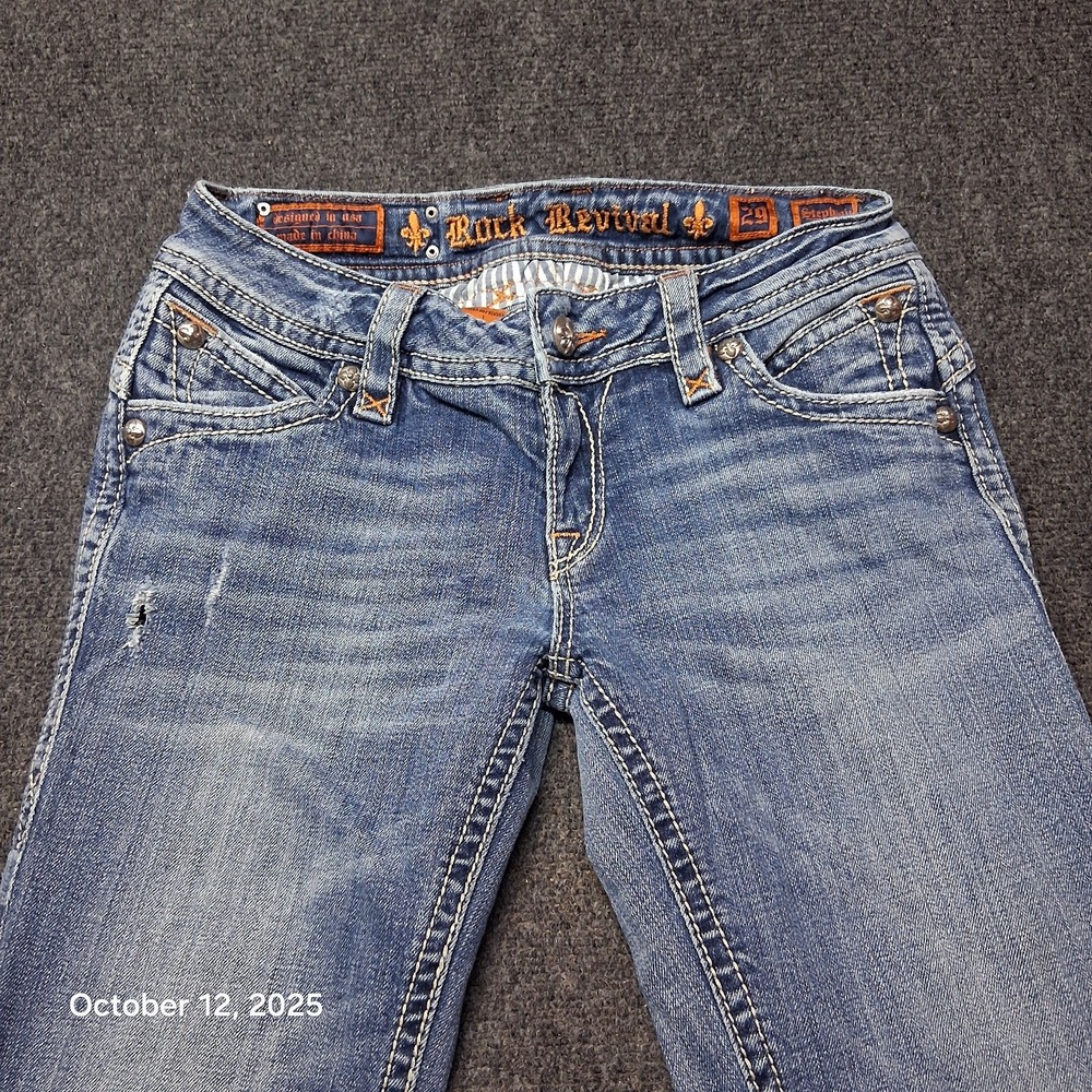 Rock Revival Jeans Womens Size 29 Stephanie Boot Embroidered Flap Pocket - Picture 3 of 13
